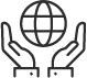 icon of two hands holding a globe