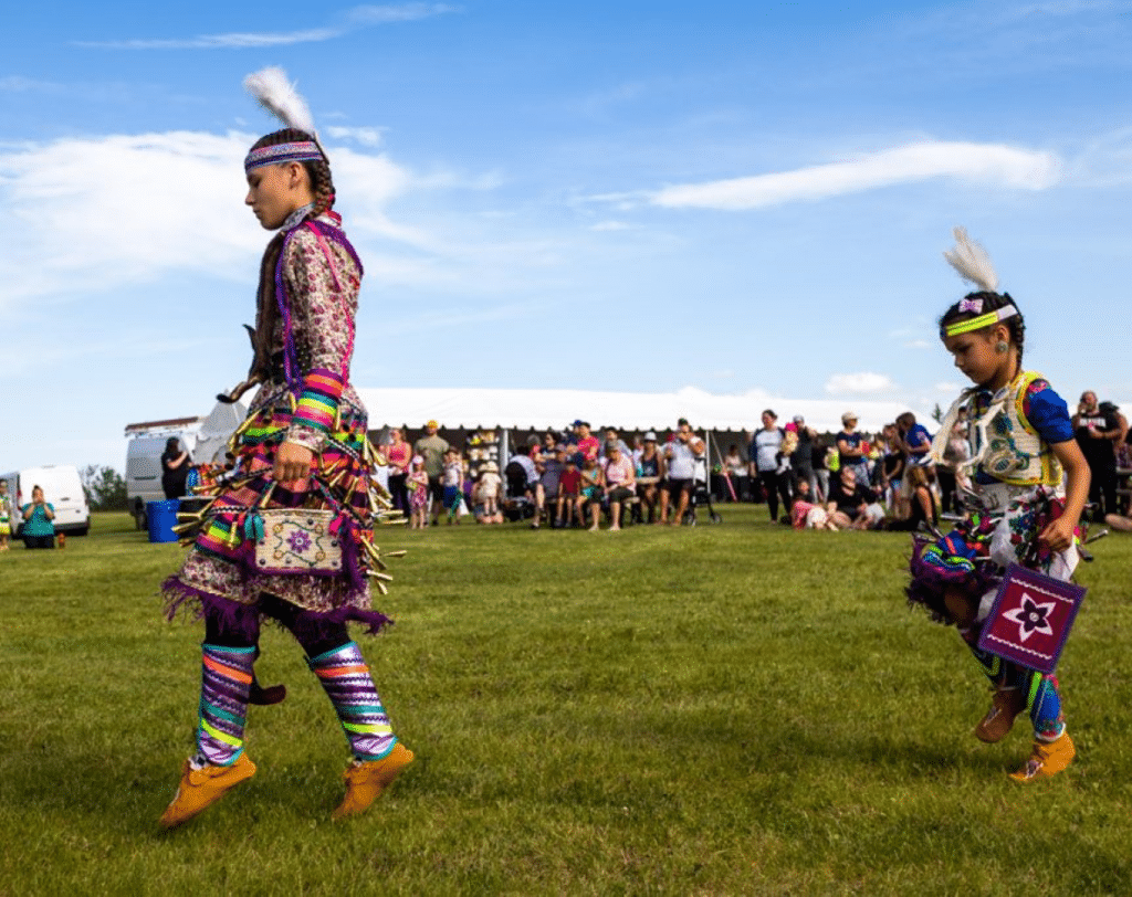 Dancers from Alexander First Nation perform for attendees at County Bounty