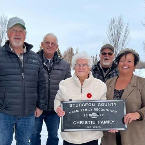 Christie Family with their 100-Year Farm Family Award