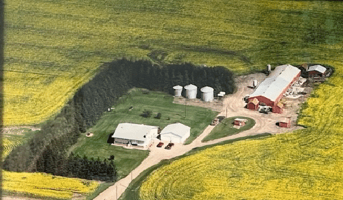 Aerial photo of the Pelletier Family Farm