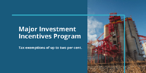 Graphic reads: Major Investment Incentives Program