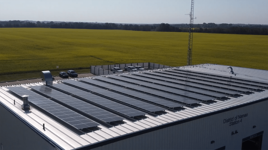 Solar panels on roof of Protective Services headquarters