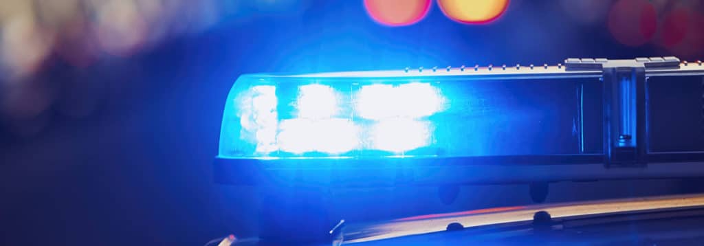 Flashing lights on police vehicle