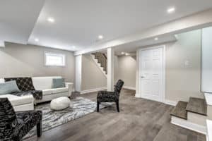 Renovated and staged basement development serving as a secondary suite.